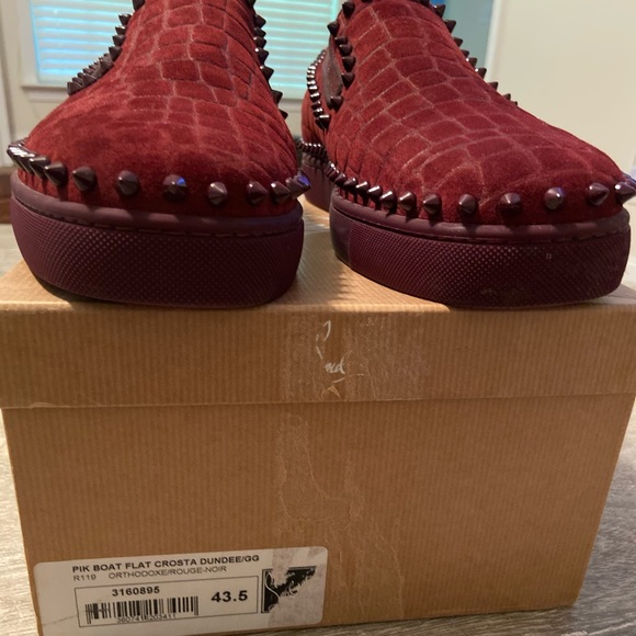 Christian Louboutin Pik Boat Flat Crosta Dundee - Picture 3 of 5